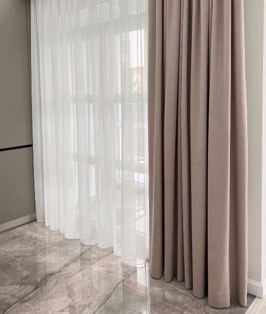 штори мікровелюр мокко комплект