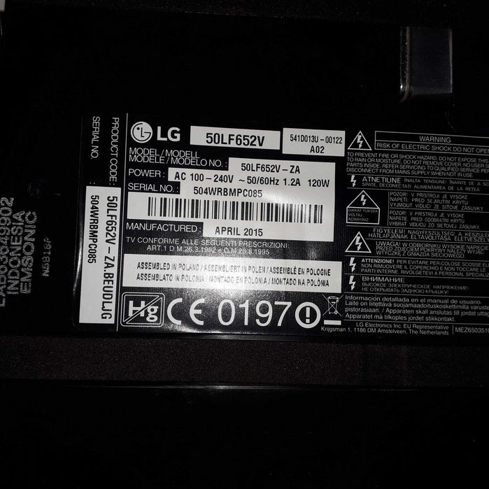 Televisor Lg 50lf652v