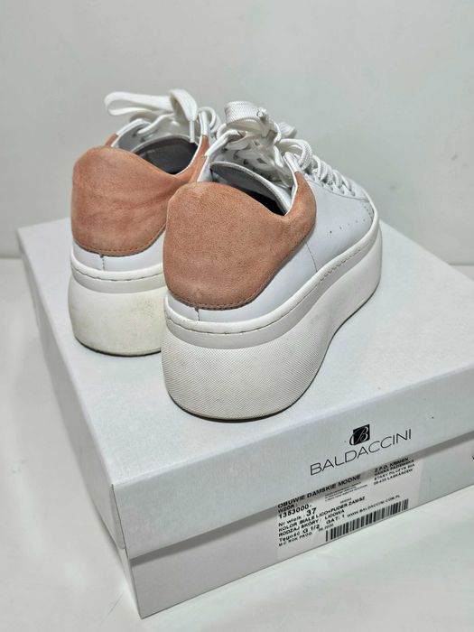 Baldaccini Sneakersy skórzane białe Trampki 37 / 38 jak NOWE