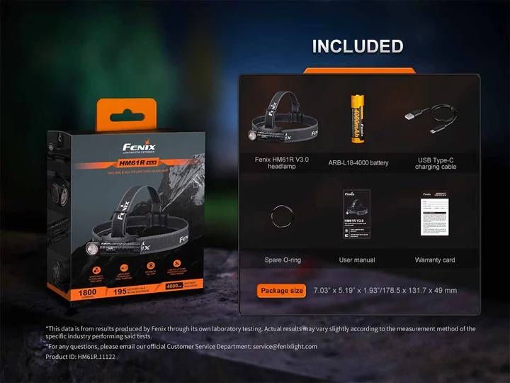 Налобний ліхтар Fenix HM61R V3.0 з акумулятором