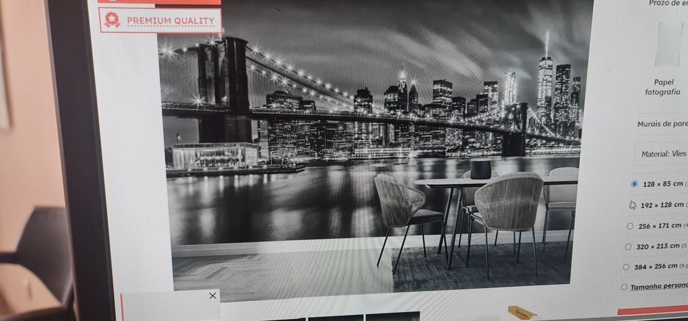 Mural de Parede BROOKLYN BRIDGE Nightly impres. Monoc.de Melanie Viola