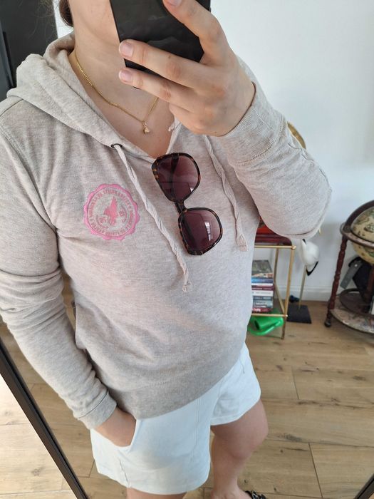 Bluza damska z kapturem beżowa wygodna Fishbone 38/M