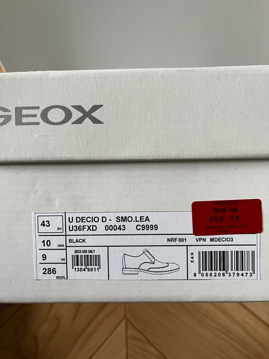 Buty męskie nowe, Geox rozmiar 43