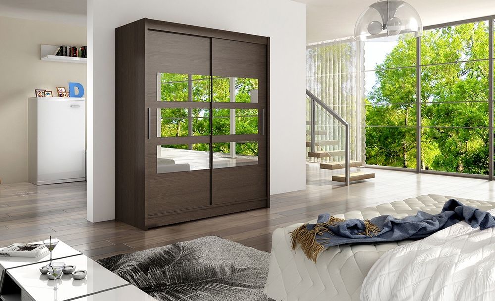 Szafa przesuwna WENDY VII z lustrem 150 GARDEROBA pojemna różne kolory