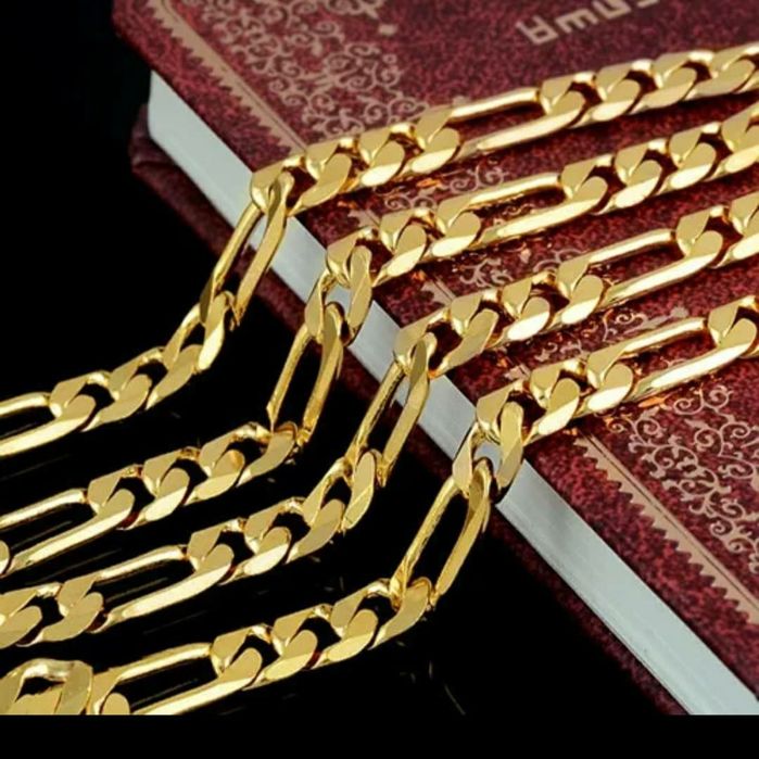 Pozłacany łancuszek figaro unisex