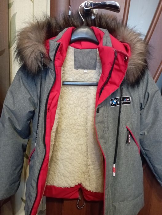 Куртка зимова дитяча на овчині на хлопця 5-7 р.