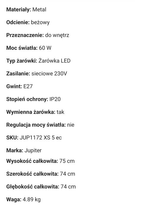 Lampa wisząca Jupiter