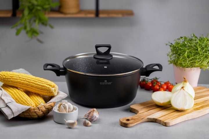 GARNEK z Pokrywką Powłoka MARMURKOWA Wysoka JAKOŚĆ 20cm/2,5L EDENBERG