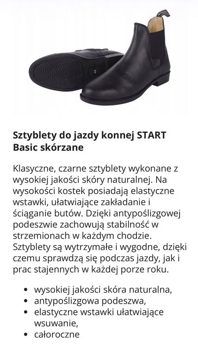 Sztyblety buty do jazdy konnej 37
