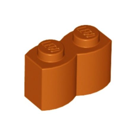 LEGO 30136 Klocek 1x2 modyfikowany z profilem Dark Orange 1szt.