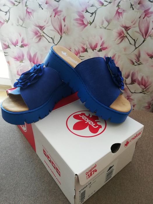 Rieker klapki na platformie r 36 NOWE