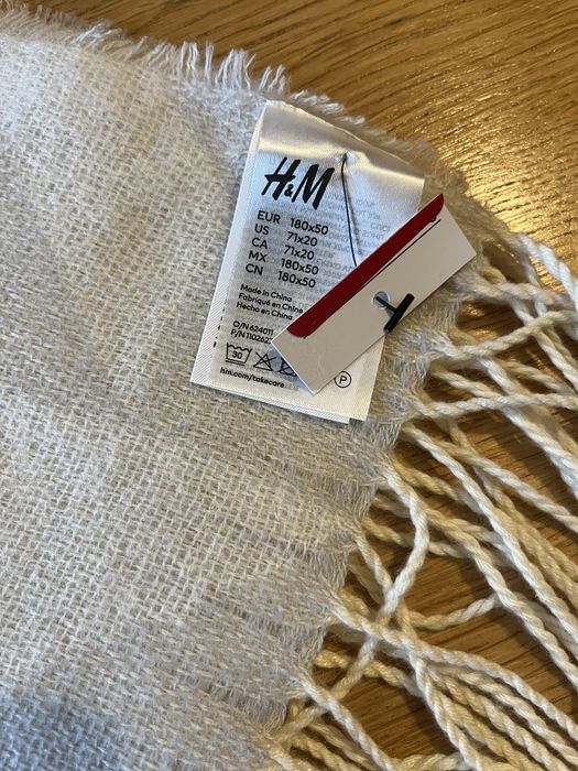 Damski szal  szalik z frędzelkami h&m