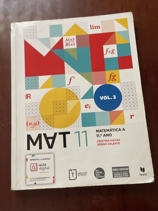 MAT 11 - matemática A 11° ano - manuais vol. 1-3