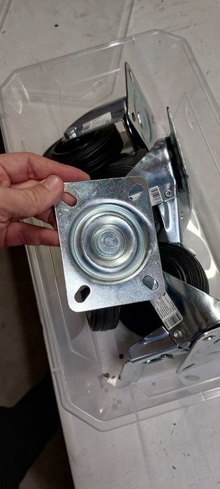 4 x Rodas borracha, 360° com e sem travão