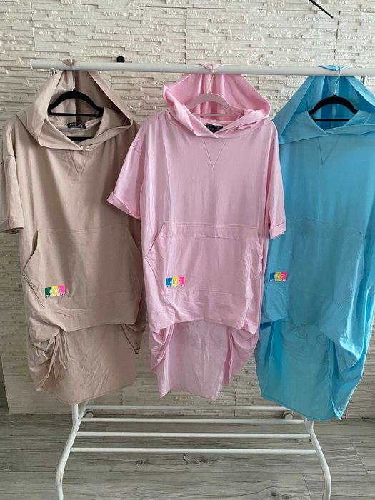 Miss City nowa bluza - tunika asymetryczna Myszka Miki puder