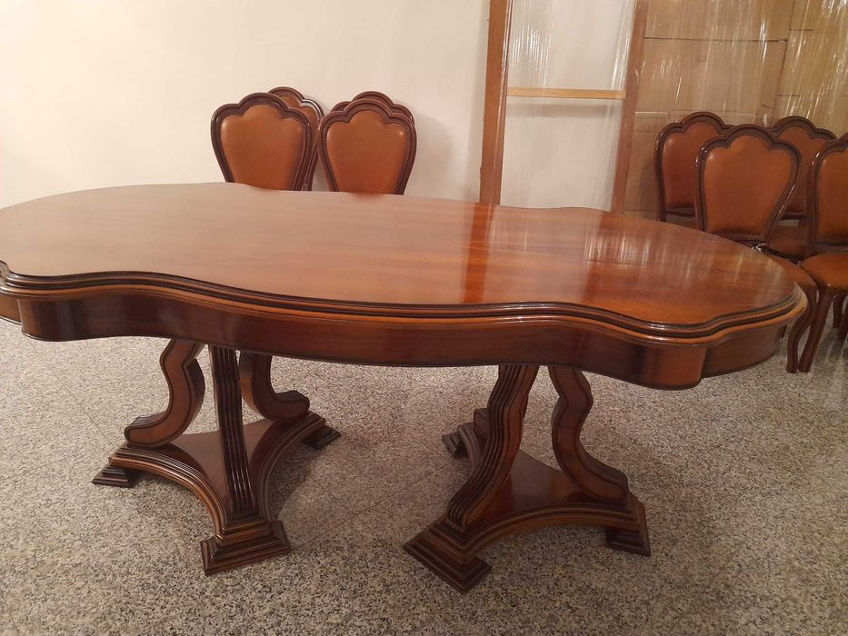 Mesa Sala madeira maciça pés de galo