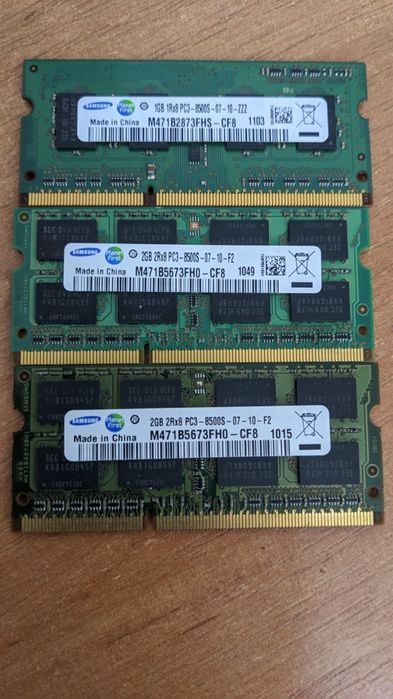 DDR3 sodimm 1 та 2 gb