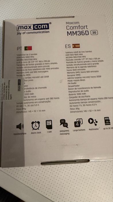 Maxcom MM36D Idosos/Crianças Novo
