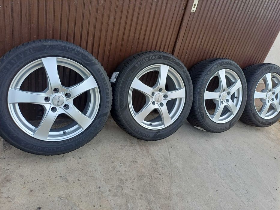 Koła zimowe 5x112 17 7J ET38 Semperit 215/55 R17  DEZENT Audi Volkswagen Skoda Seat