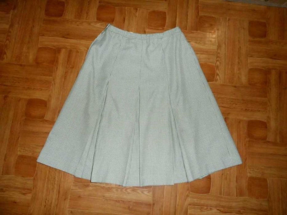 Юбка теплая длинная в клетку осень-зима р.46 М винтаж СССР - ГДР бирка
