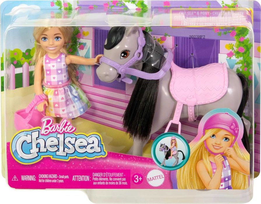 Лялька Барбі Челсі та сірий поні Barbie Chelsea & Gray Pony (HTK29)