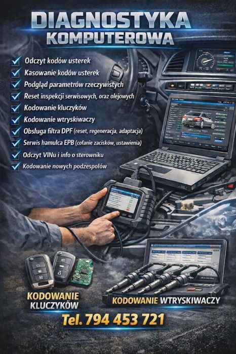 Diagnostyka komputerowa, kodowanie nowych podzespołów , usługi mobilne