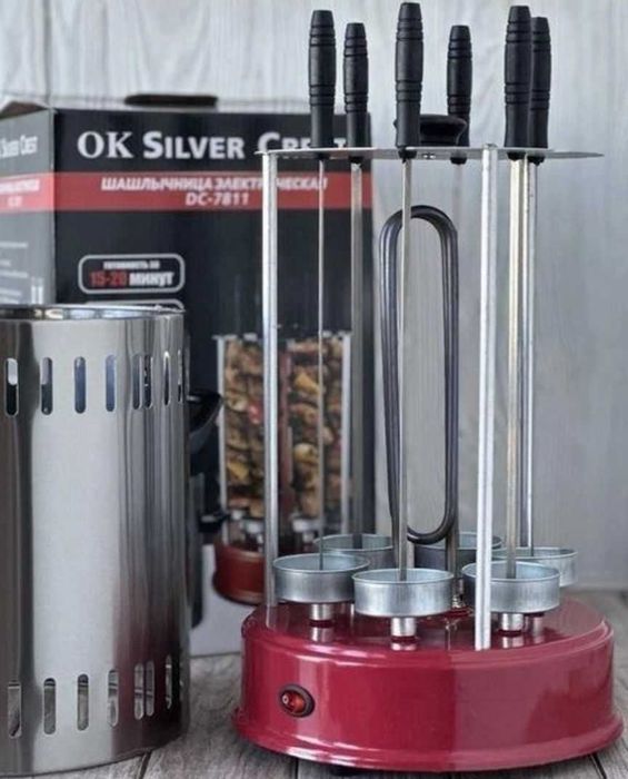 Електрошашличниця 1 квт 6 шампурів шашличниця електрична 1000 вт