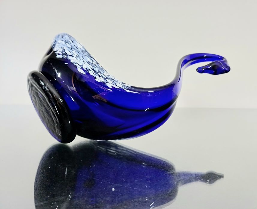 Szklany łabędź - bombonierka  - Vintage