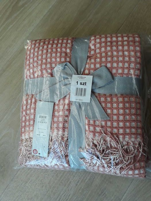 Pled koc Home&You Cosare red medium łososiowy - brudny róż 130x170