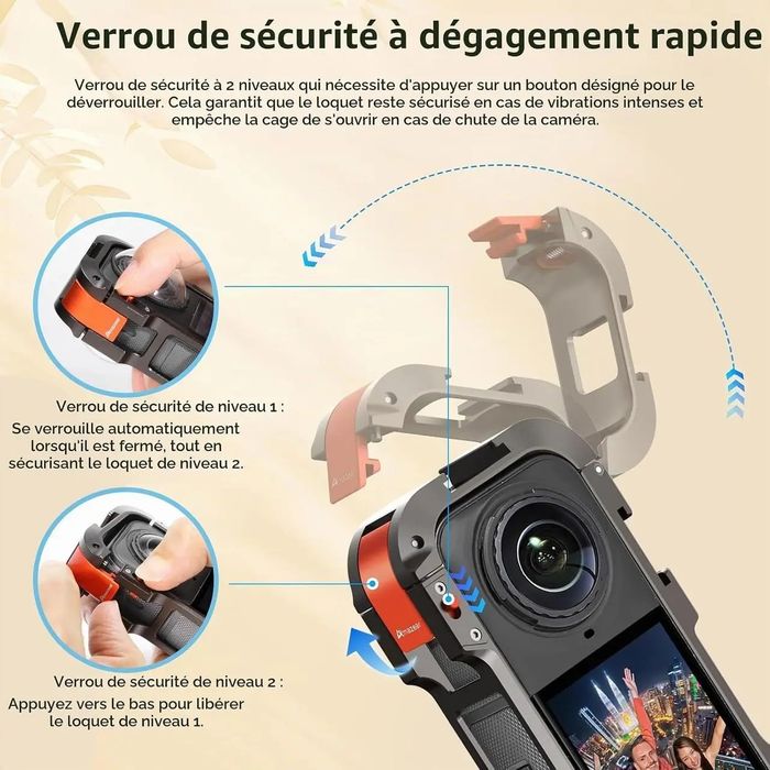 Металевий кейс Amazear для Insta360 X5, захисна cage-рамка легкосплав.