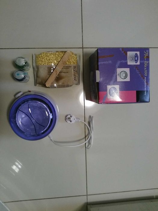 Podgrzewacz do wosku + wosk + żele + patyczki
