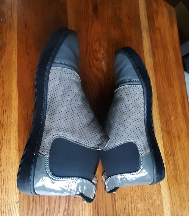 Sztyblety damskie,  skóra, lakierki, jak nowe, buty