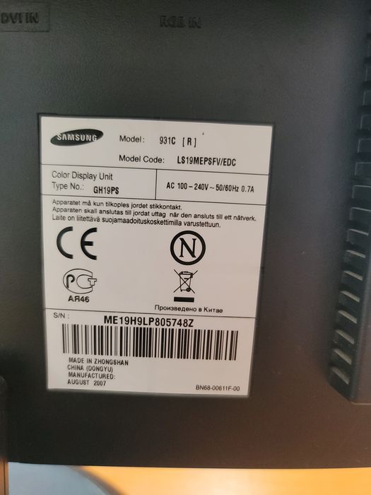 Монітор Led 19 Samsung 931c