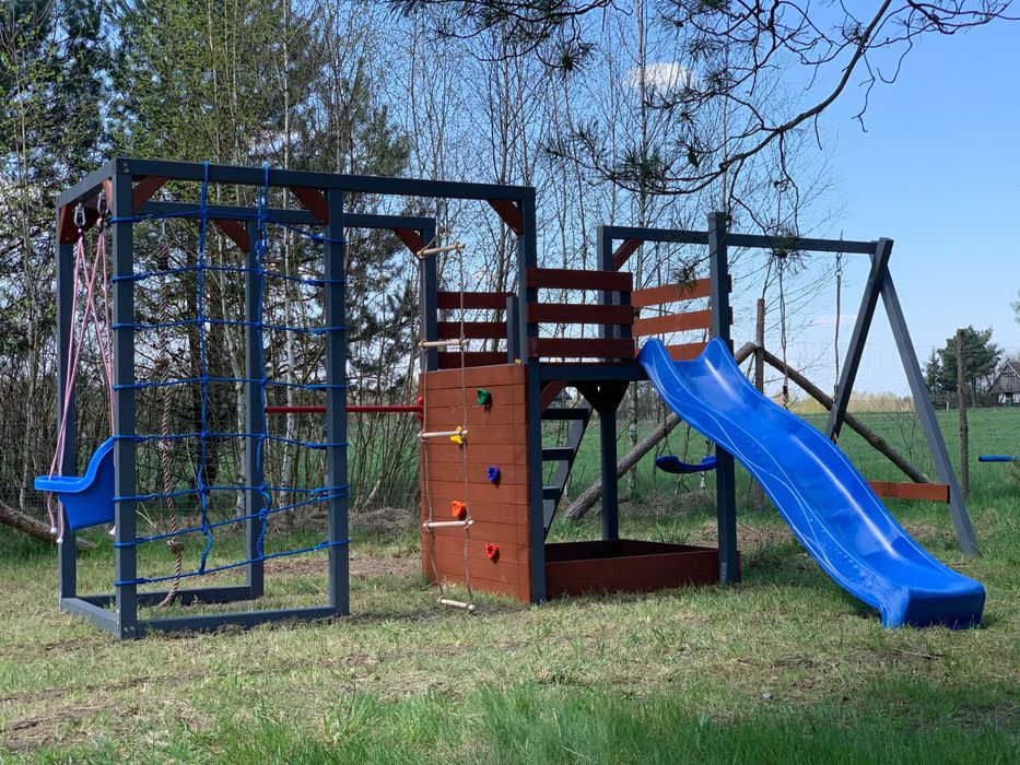 PROMOCJA - Plac zabaw - Nela - Drewniany - Domek - Zjeżdżalnia