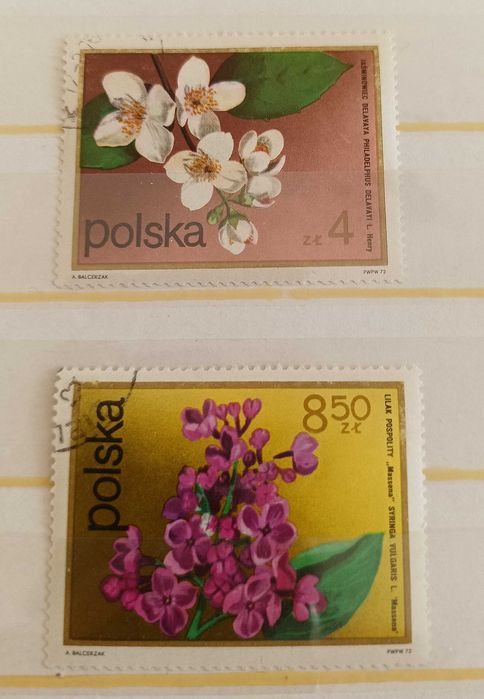 Znaczki seria kwiaty krzewów 1972