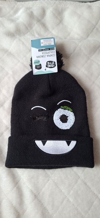 Czapka zimowa chłopięca rozmiar uniwersalny  czarna