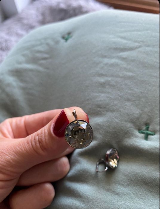 Kolczyki Swarovski szare