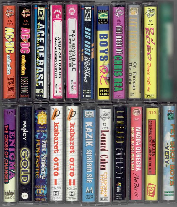 Kasety magnetofonowe - 52 szt. - 30 zł za 1 kasetę - darmowa wysyłka