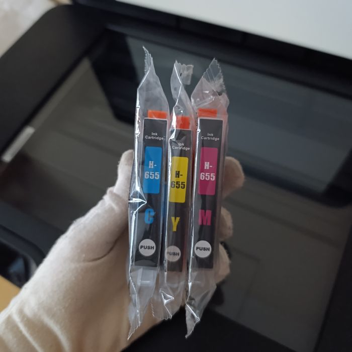 Tusze H655 niebieski żółty i czerwony