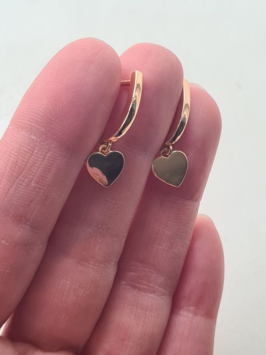 Серьги подвески сердечки