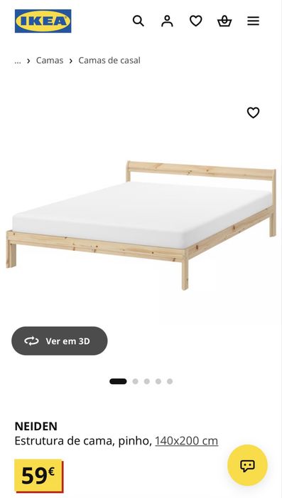 Cama madeira 140x200
