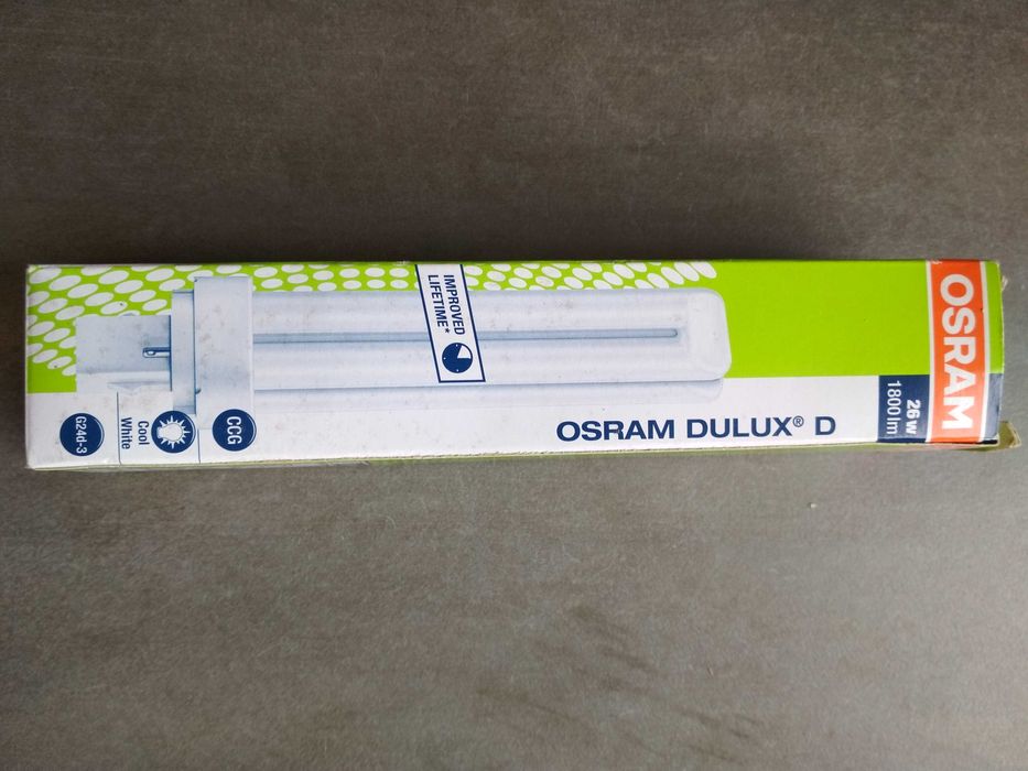 2 Lâmpadas economizadoras OSRAM Dulux D 18W e 26W