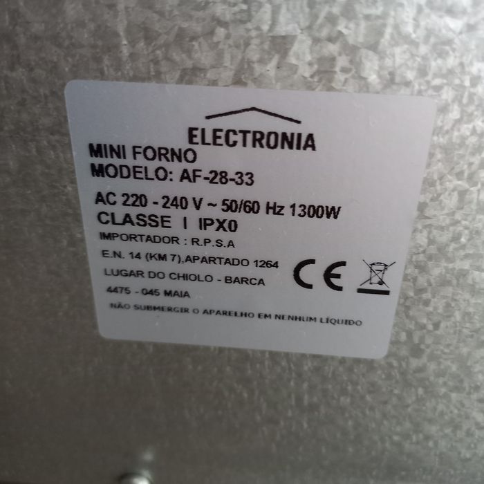 Forno eléctrico electronia
