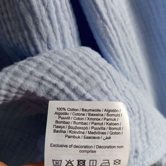 Bawełniana koszula muslinowa błękitna rozmiar M