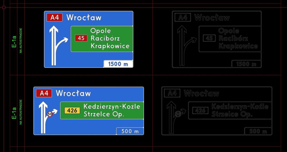 Znaki drogowe biblioteka dxf dwg fv23%