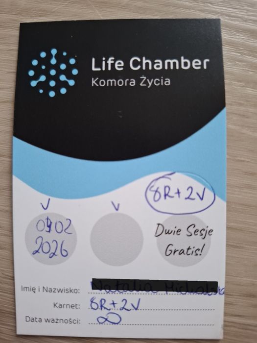 Karnet Life Chamber,  komora normobaryczna Wrocław