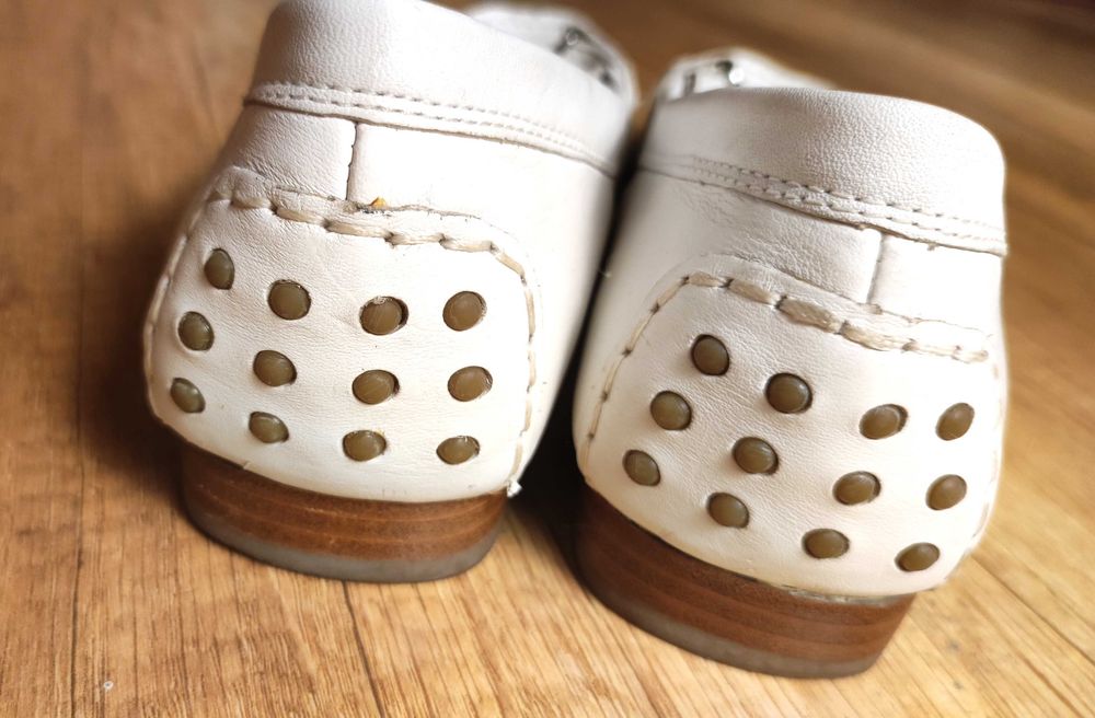 Białe loafersy / mokasyny skórzane medicus 36.5 / 37 wygodne