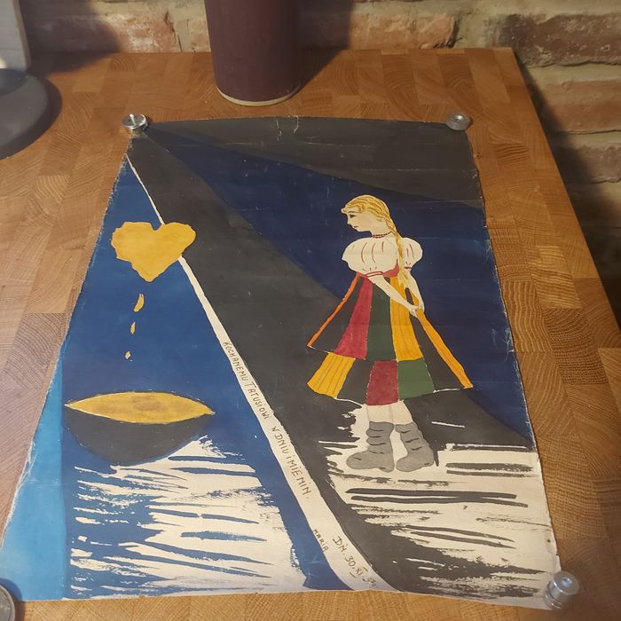 Obraz malowany na papierze z 1937 roku