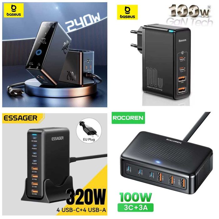 Зарядні пристрої Ugreen, Baseus, Toocki, Essager, Asometech