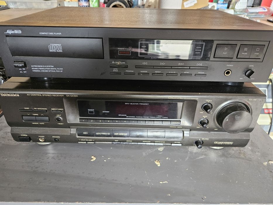 Amplituner Technics SA-GX390 i odtwarzacz CD